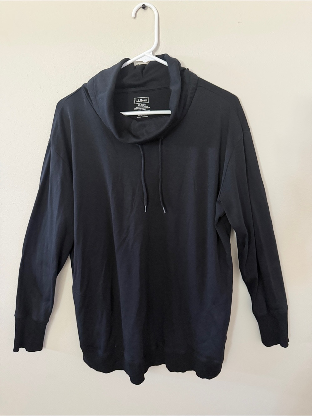 L.L. Bean Woman’s Black Cowl Neck Hoodie Pullover